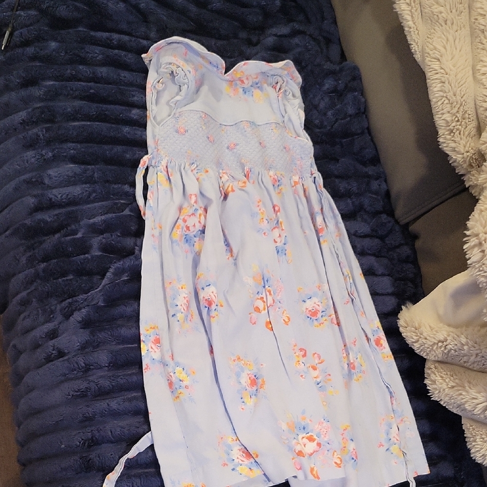 Laura Ashley Light Blue Floral Kids Dress